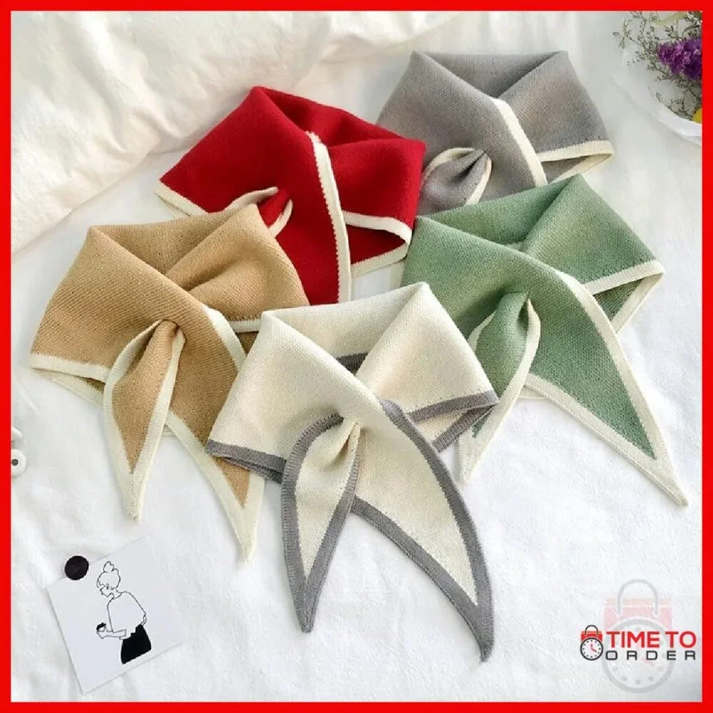 Soft Knit Triangle Scarf Shawl Wrap for Women Warm Winter Accessory - Picture 6 of 8